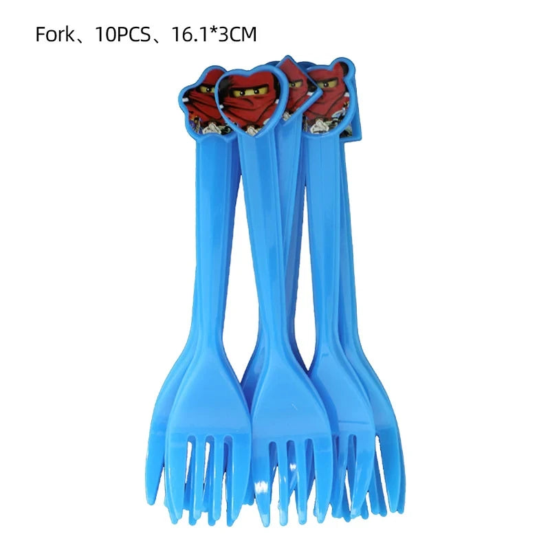 Ninja Theme Birthday Party Disposable Tableware Set - Smarsty