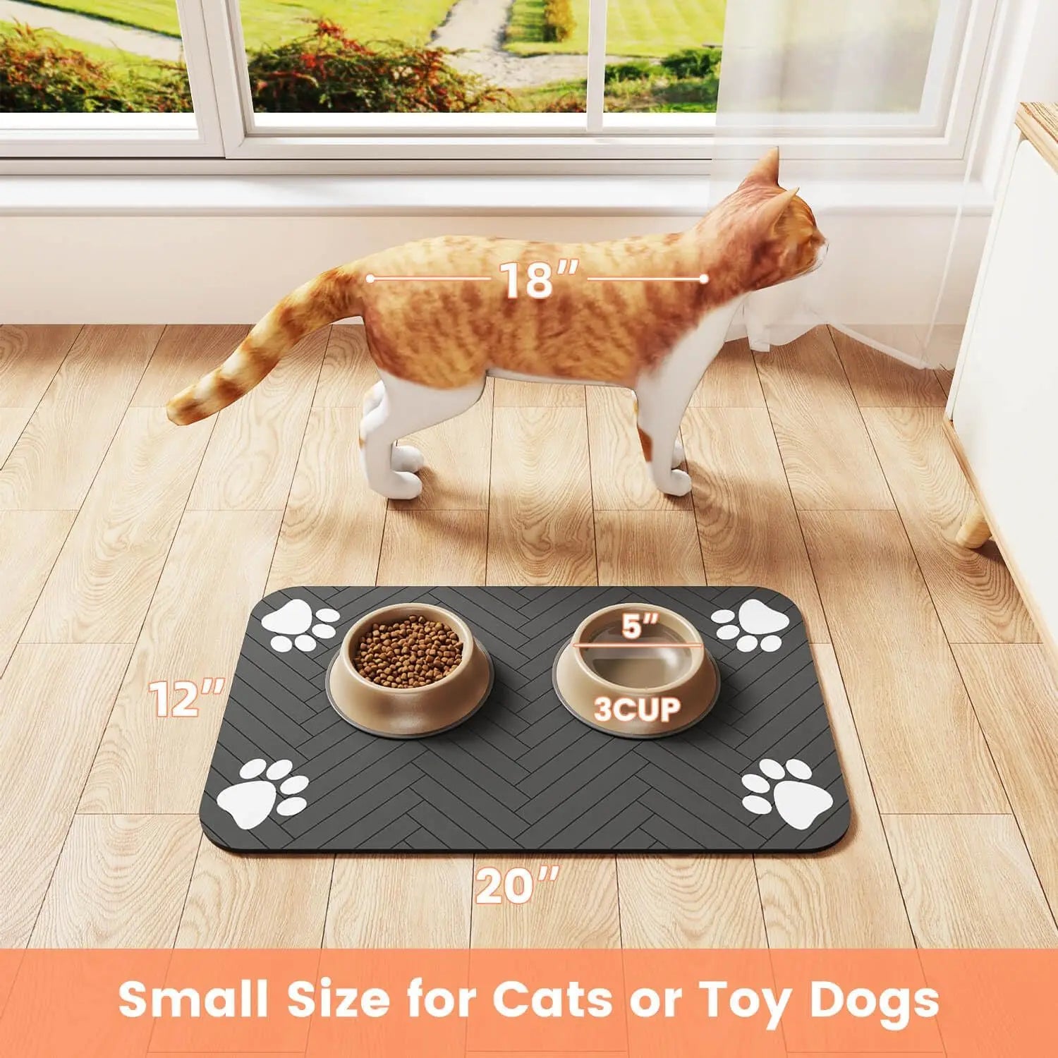 Absorbent Pet Feeding Mat with Waterproof Backing - Smarsty
