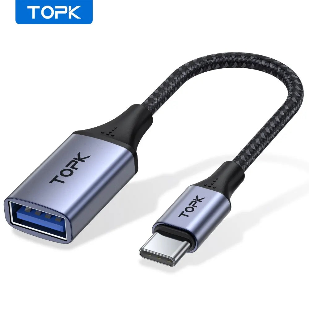 TOPK USB C to USB A Dapter OTG Cable Type C Male to USB 3.0 2.0 Female Cable for MacBook Pro Samsung Type C Adapter - Smarsty