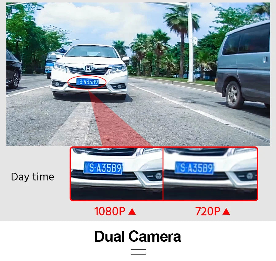 Dual 1080P Car DVR Touch Screen Rearview Night Vision - Smarsty