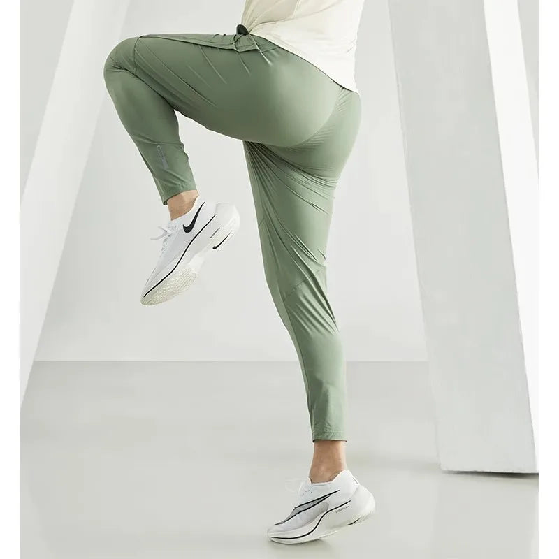 Men's Running Pants Sportswear Jogging Sweatpants Quick Dry Thin Tracksuit Elastic Gym Fitness Trousers Training Sport Pants Men - Smarsty