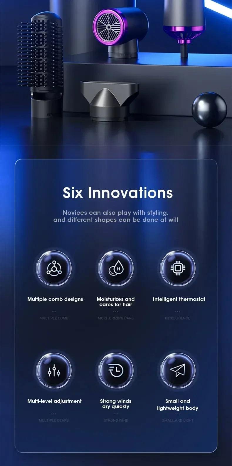 5 in 1 Electric Hair Dryer and Straightener Set - Smarsty