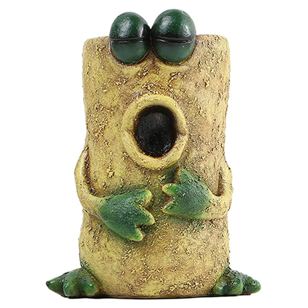 Funny Frog Planter Resin Cartoon Frog Flower Container Cute Frog Succulent Pot Small Frog Planter Ornament for Indoor Plants