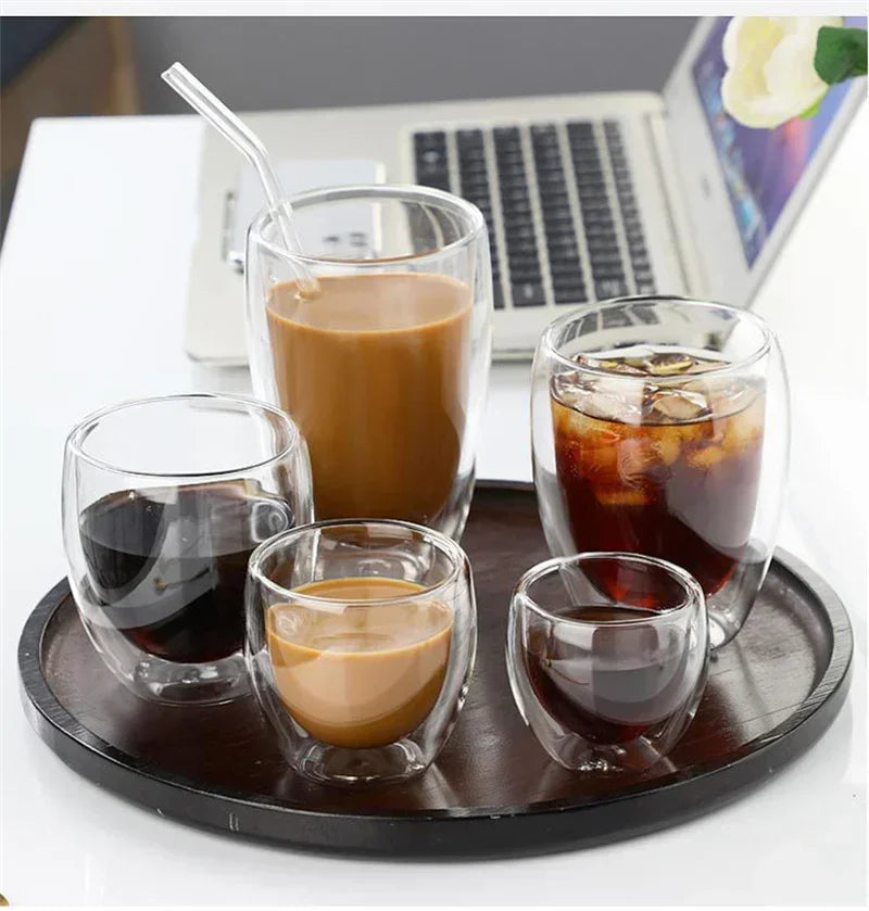Double Wall Insulated Glass Cups for Hot Drinks - Smarsty
