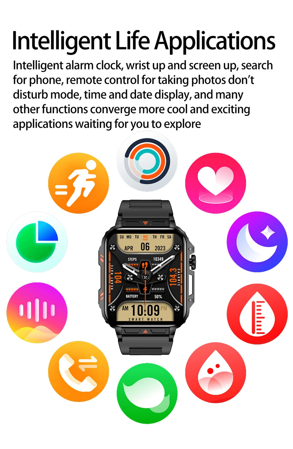 2024 Outdoor Military Smart Watch with IP68 Waterproof - Smarsty