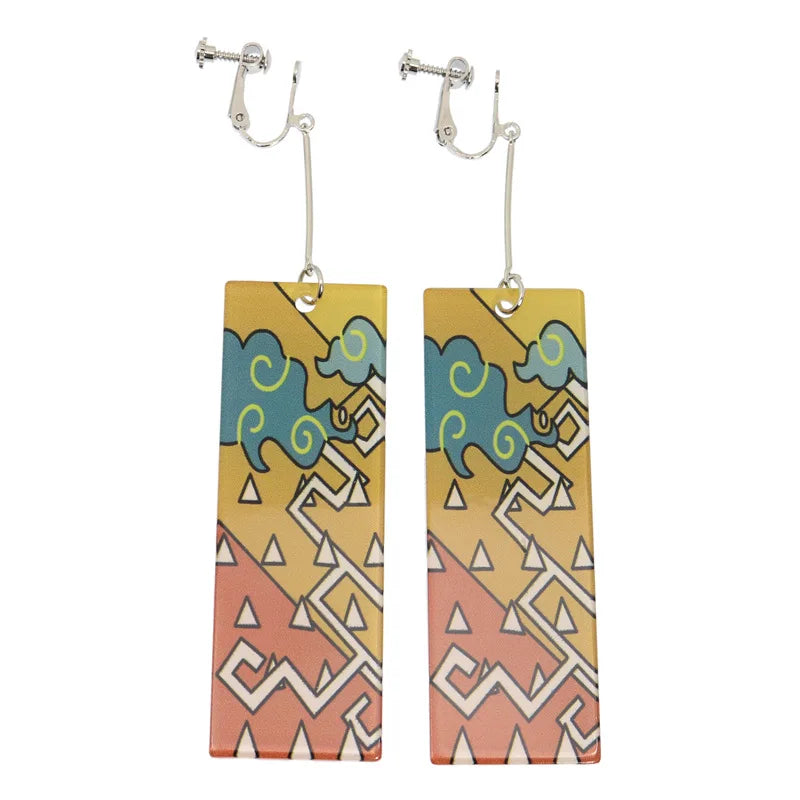 Acrylic Tanjiro Earrings for Women Anime Cosplay Jewelry - Smarsty
