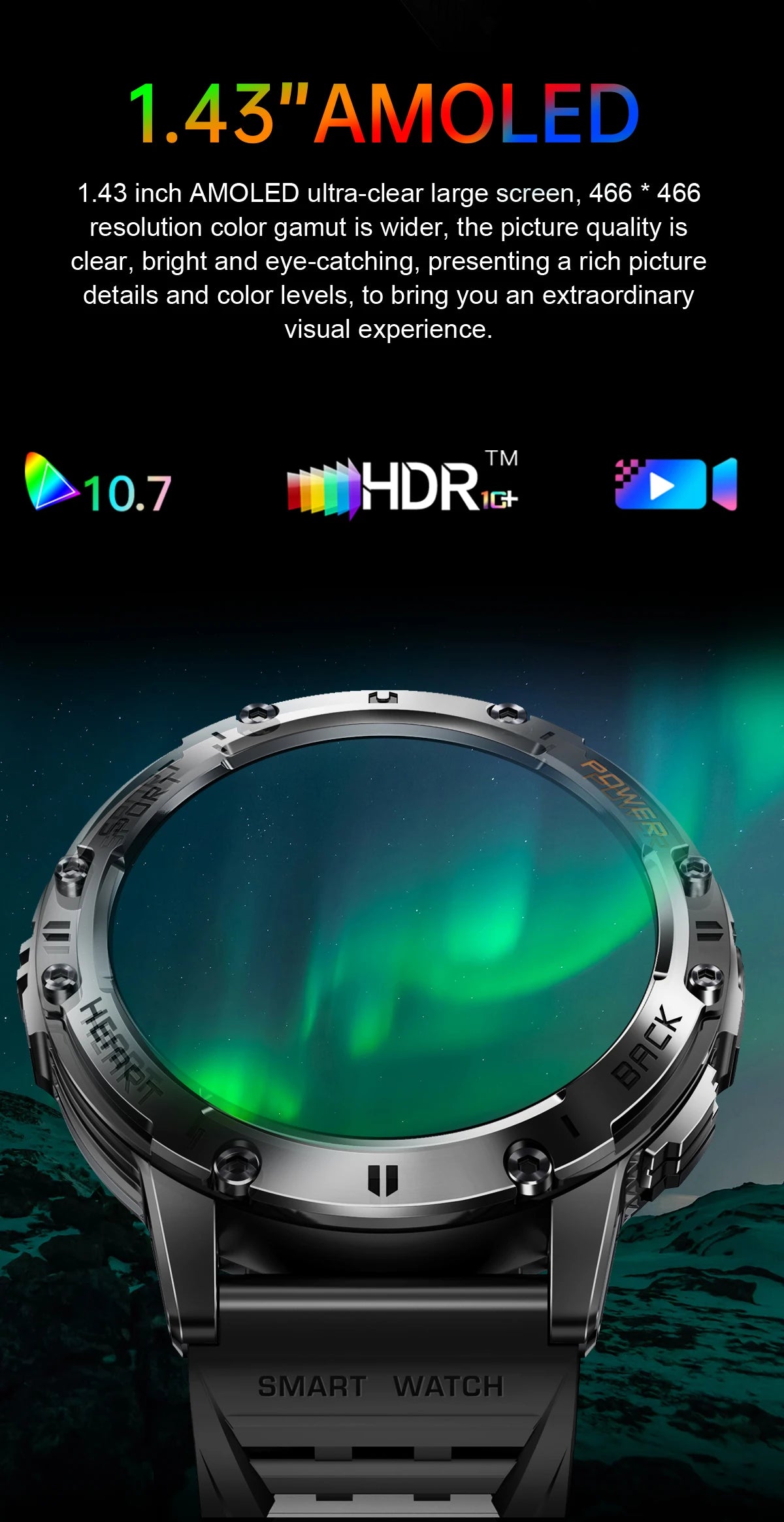 AMOLED Waterproof Smart Watch for Fitness Tracking - Smarsty