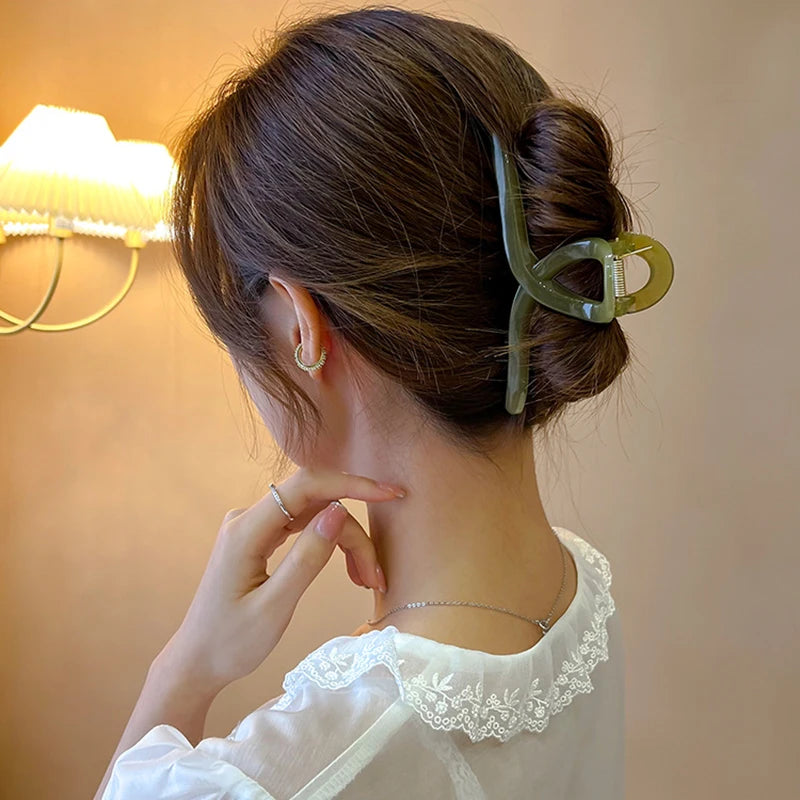 Large Jelly Hair Claw Shark Clip Strong Hold Morandi - Smarsty