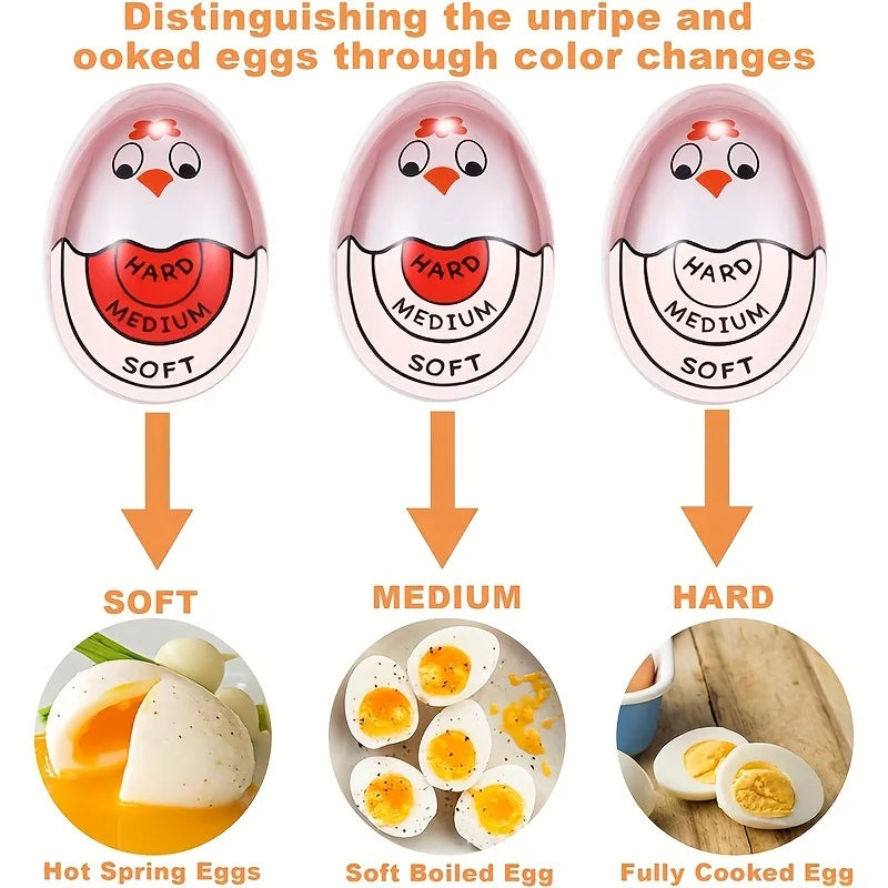 1/2pcs Chick Egg Timer Sensitive Color Change Indicator for Hard Soft Boiled Eggs Cooker Kitchen Gadget for Restaurants Bakeries by Smarsty