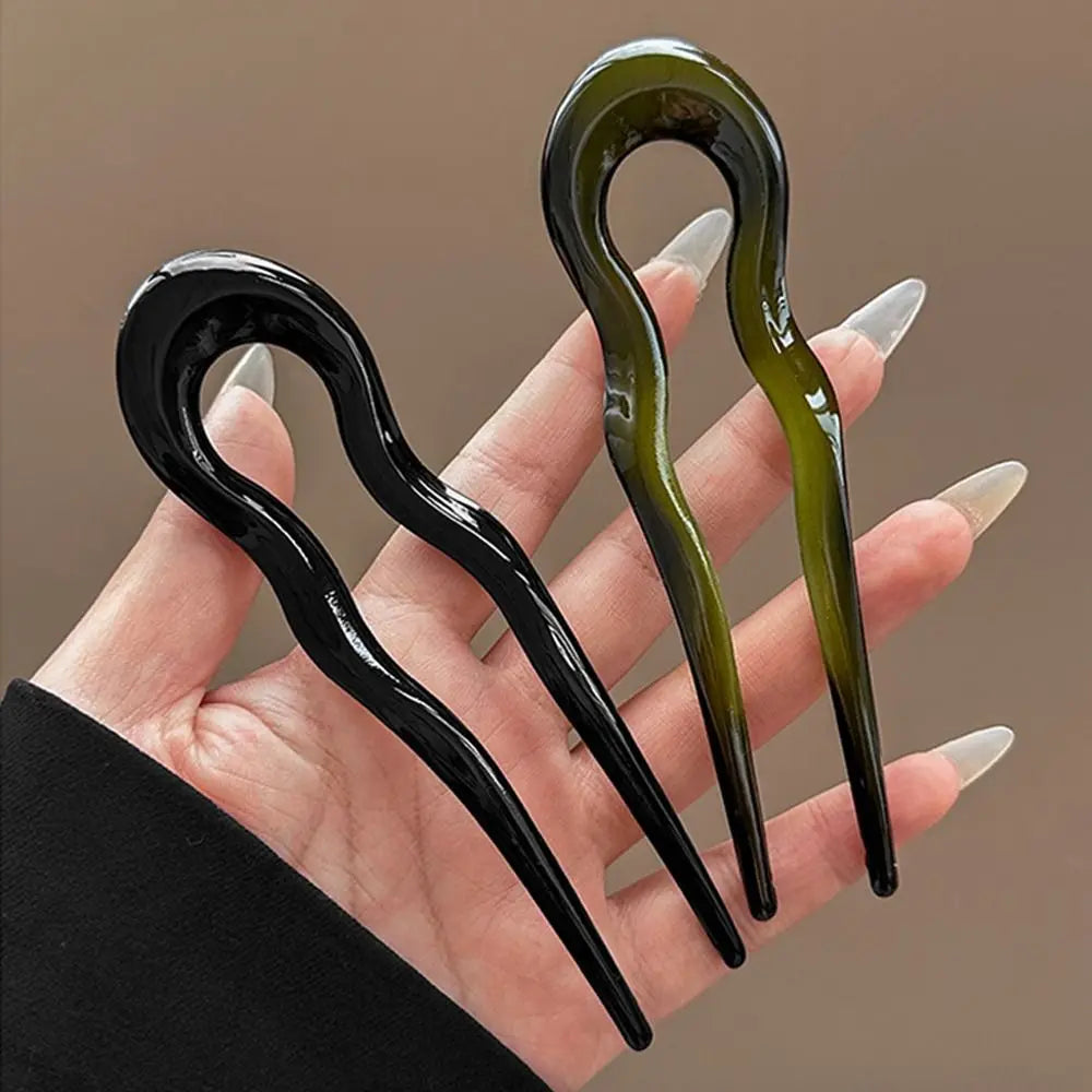 Fashion U-Shaped Tortoiseshell Hair Fork for Women - Smarsty