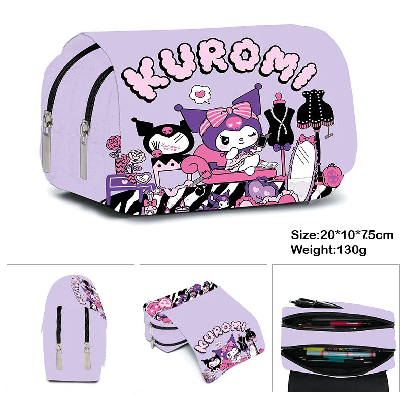 Cartoon Double Layer Pencil Bag for Kids School Use - Smarsty