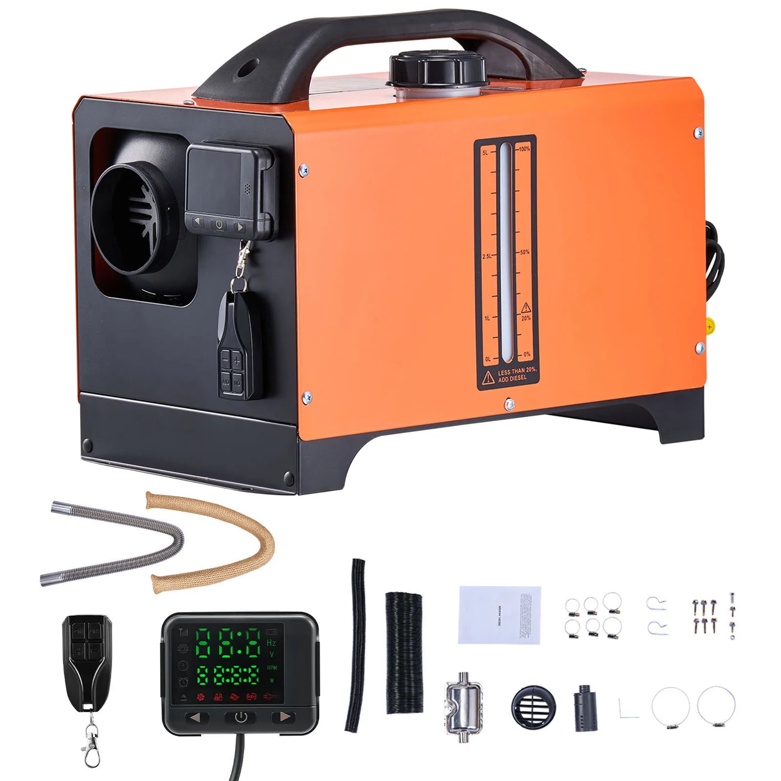 SucceBuy 8KW Diesel Air Heater DC12-24V Diesel Parking Heater with Remote Control Voice Announcement Car Heater Fit for RV Truck