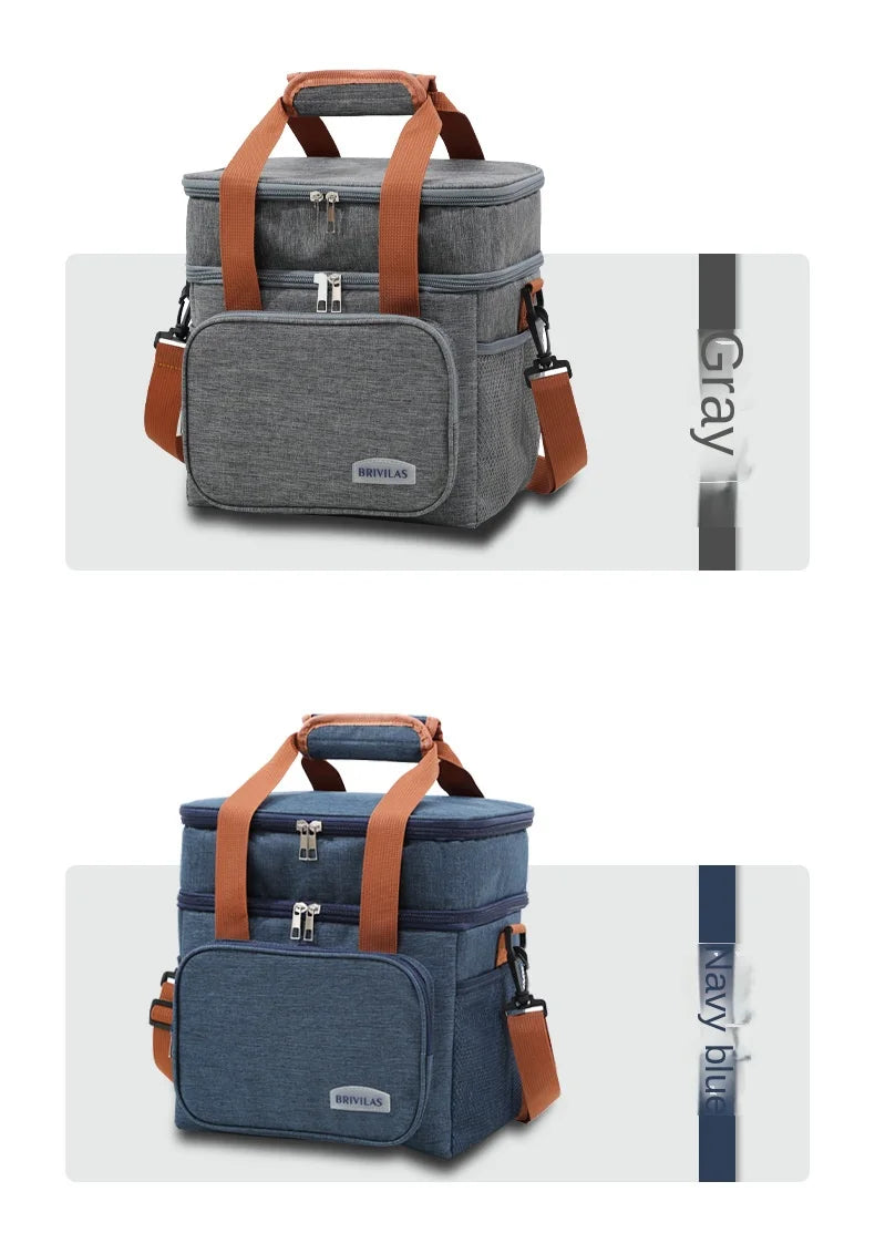 Double Layer Leakproof Lunch Bag Large Capacity Insulation - Smarsty