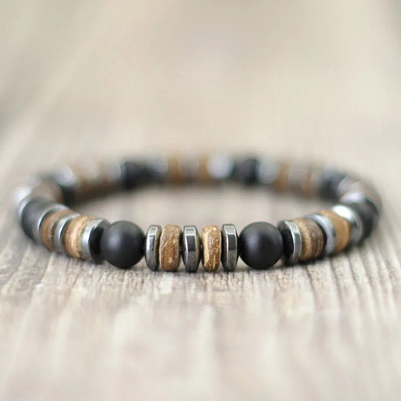 Natural Stone Beaded Bracelet for Men with Unique Design - Smarsty