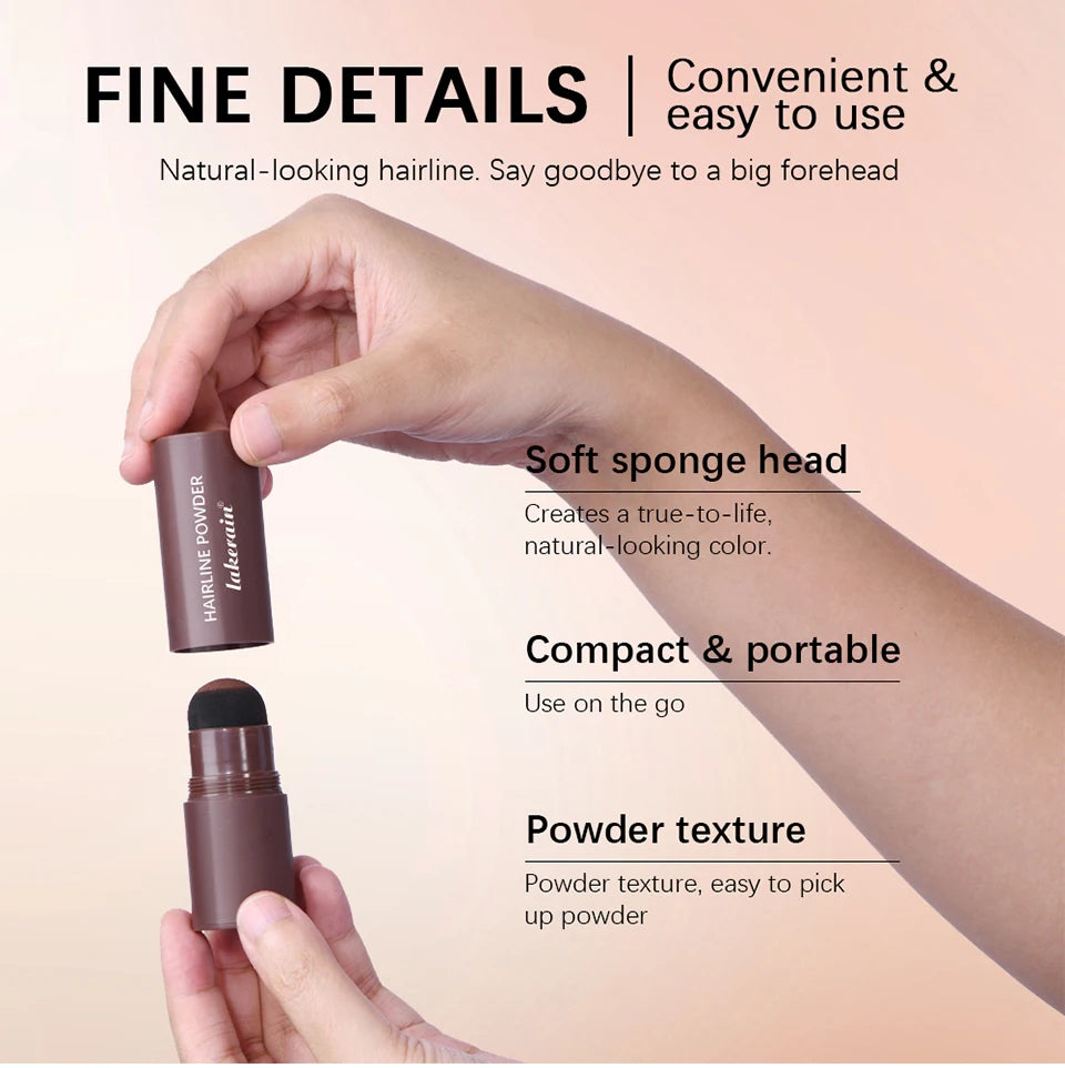Hairline Shadow Powder Hair Waterproof Hairline Root Cover Up Natural Black Brown Eyebrow Contour Stick Repair Fill in Hair Tool - Smarsty