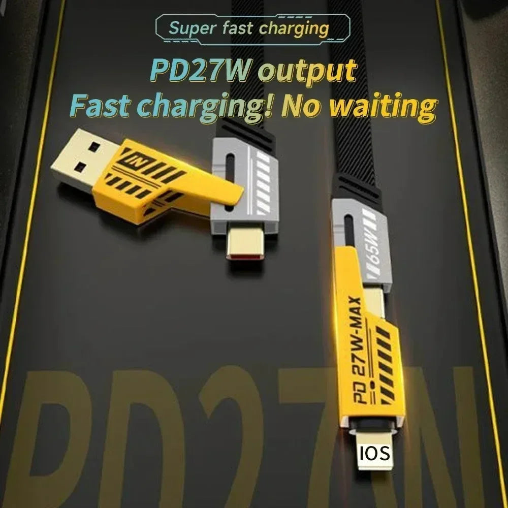 65W 4 in 1 Fast Charging USB Data Cable - Smarsty