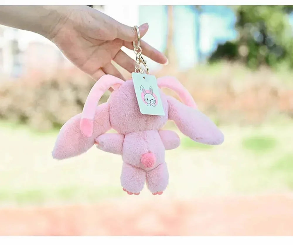 Cartoon Stitch Plush Keychain Soft Toy Cute Stuffed Animal Pendant Gift for Girls Angel Doll Bag Charm Kids Birthday Present
