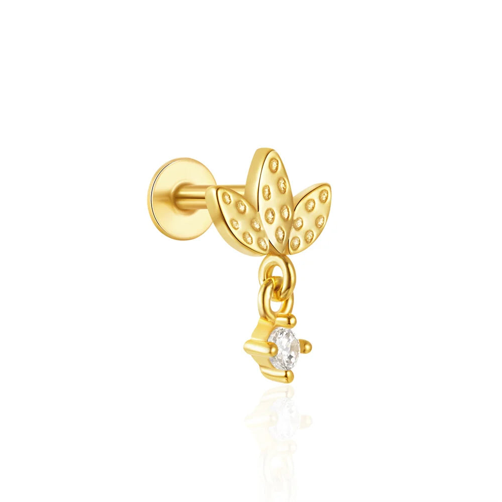 Sterling Silver Heart Zircon Stud Earrings Elegant Gift - Smarsty