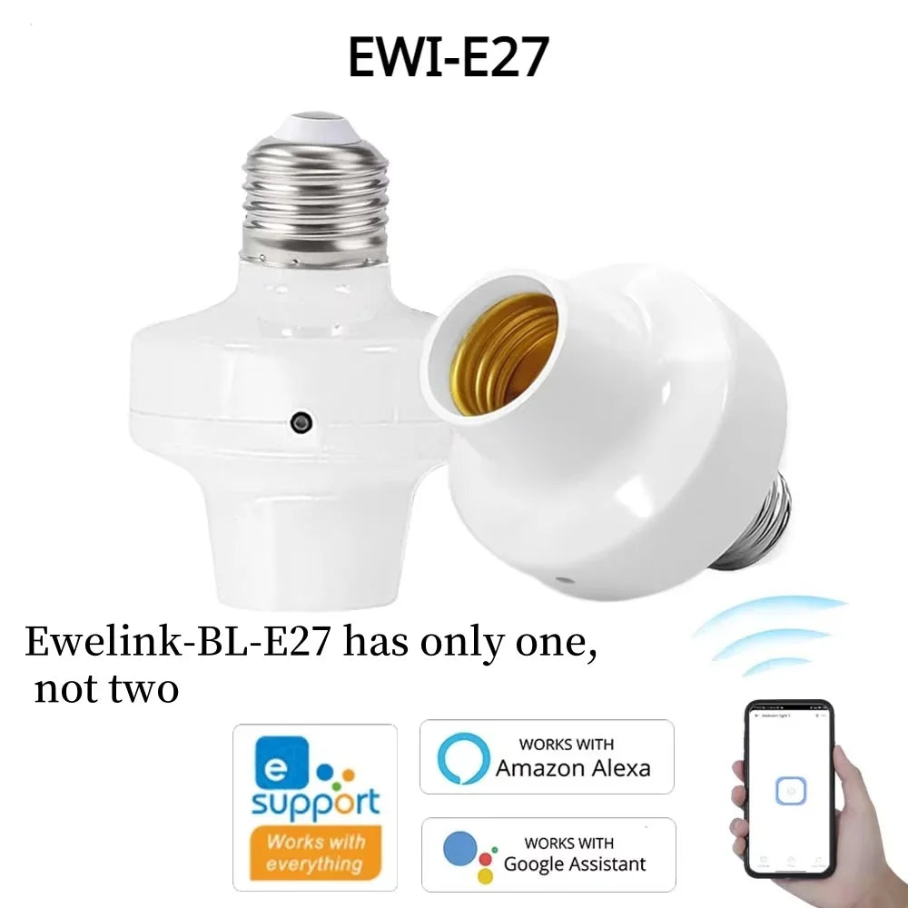 Ewelink E27 Wifi Smart Socket With Voice Control - Smarsty