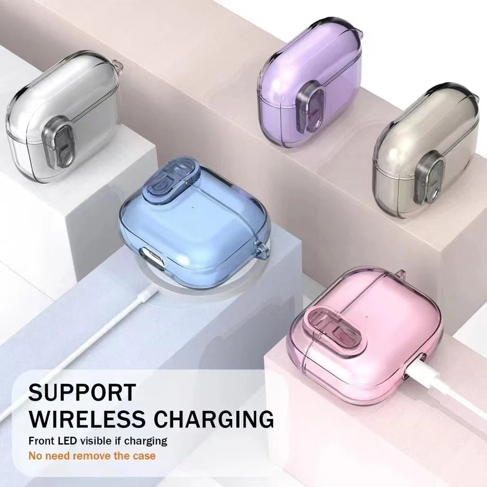 Transparent Bluetooth Earphone Case with Charging Port - Smarsty