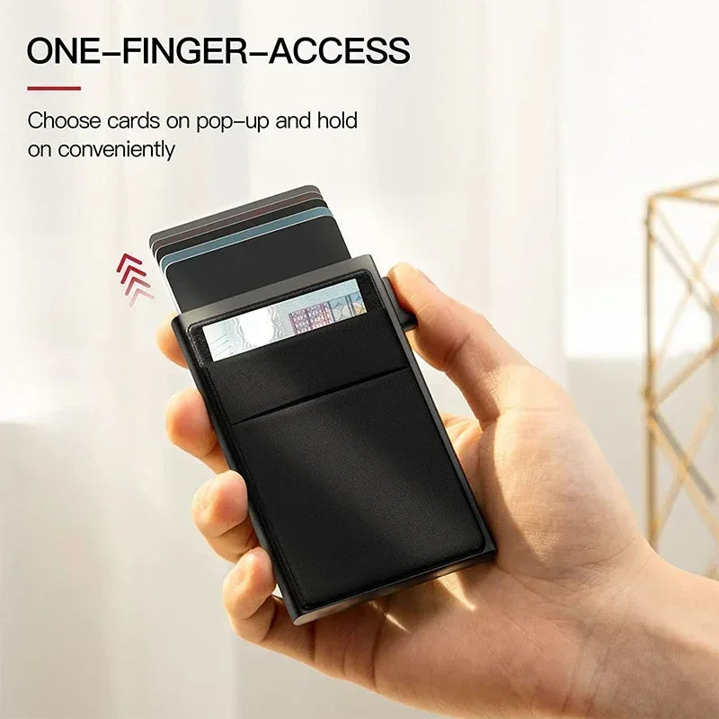 Anti Rfid Blocking Protected Magic ID Bank Credit Card Holder Men Thin Slim Minimalist Smart Magic Wallets Metal Cardholer Case