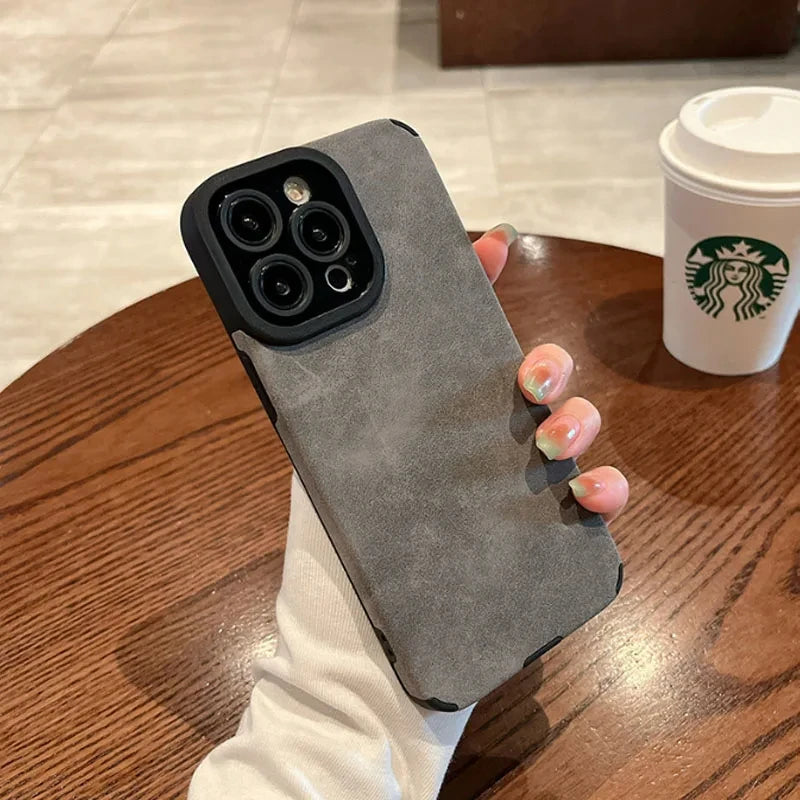 Matte Cortex Leather iPhone Case With Camera Protection - Smarsty