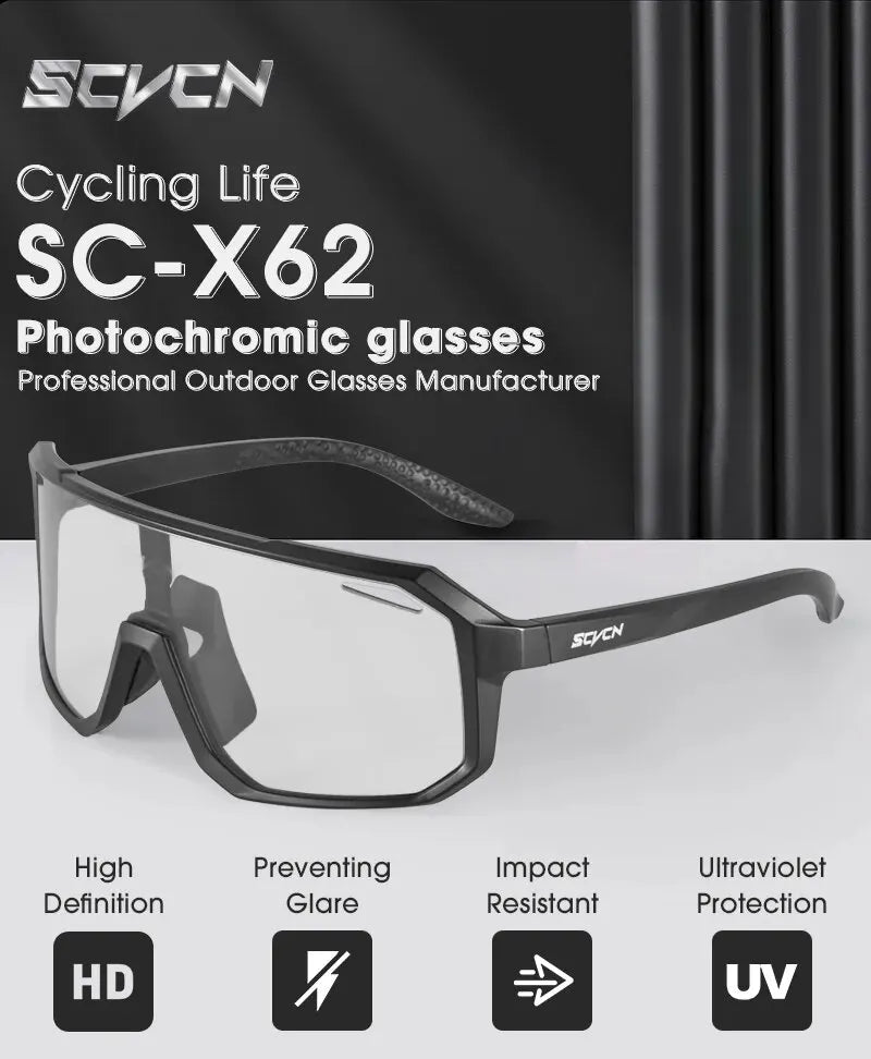 Cycling Glasses Photochromic Sunglasses Men Women Mountain Bike Road Eyewear New Bicycle Riding Outdoor Sports Hiking Goggles - Smarsty