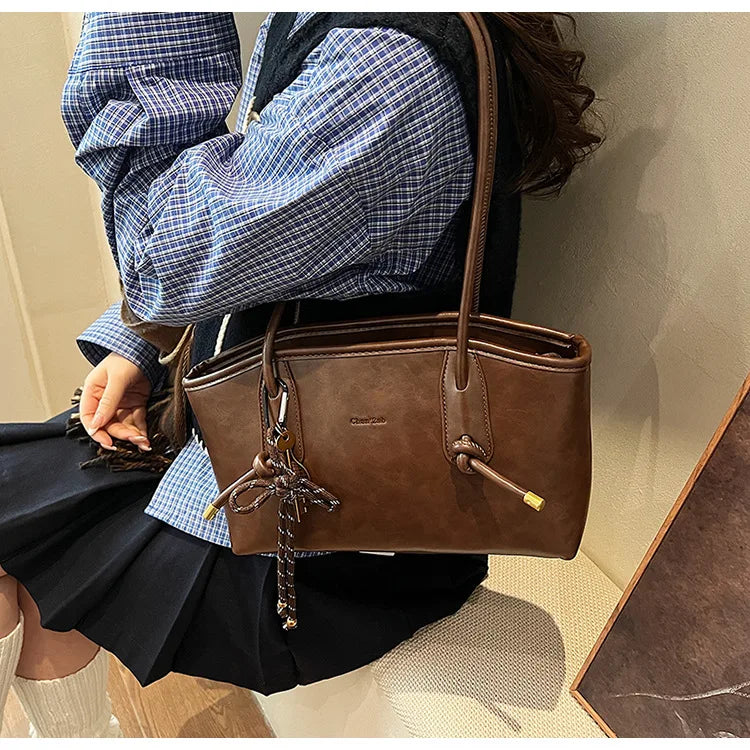 PU Leather Shoulder Bag For Women Versatile Crossbody Tote - Smarsty