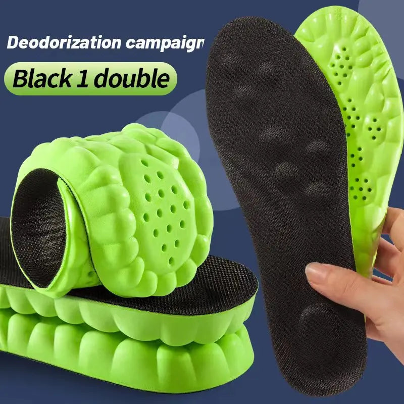 4D Sport Insole Super Soft Shoes Sole Pads for Feet Shock Absorption Baskets Shoe Sole Arch Support Orthopedic Inserts - Smarsty