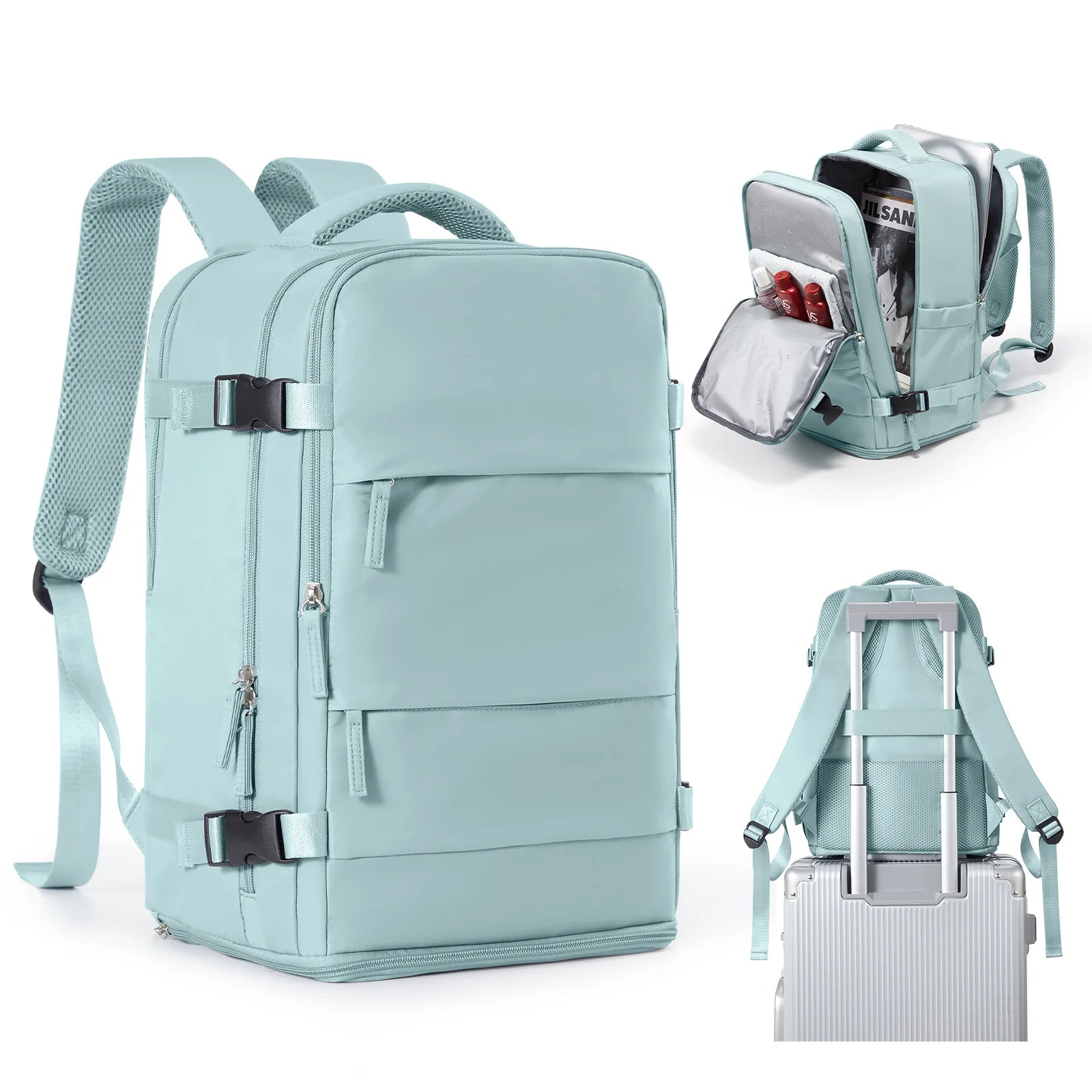 Women Men Hand Luggage Backpack Business College Laptop Travel Backpack Waterproof Carry on mochila viaje cabina avion 40x20x25 - Smarsty