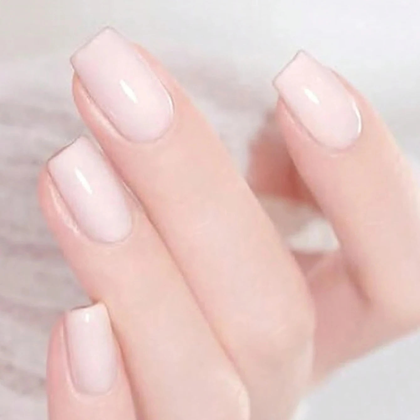 Medium White Square Press On Nails 24PCS for Parties - Smarsty