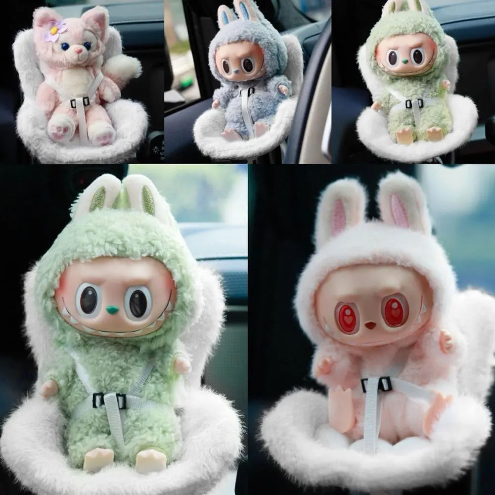 Car Ventilation Safety Seat Soft Kawaii Doll Seat Car Ornament Plush Safety Seat Car Air Outlet Decoration for 17cm Dolls
