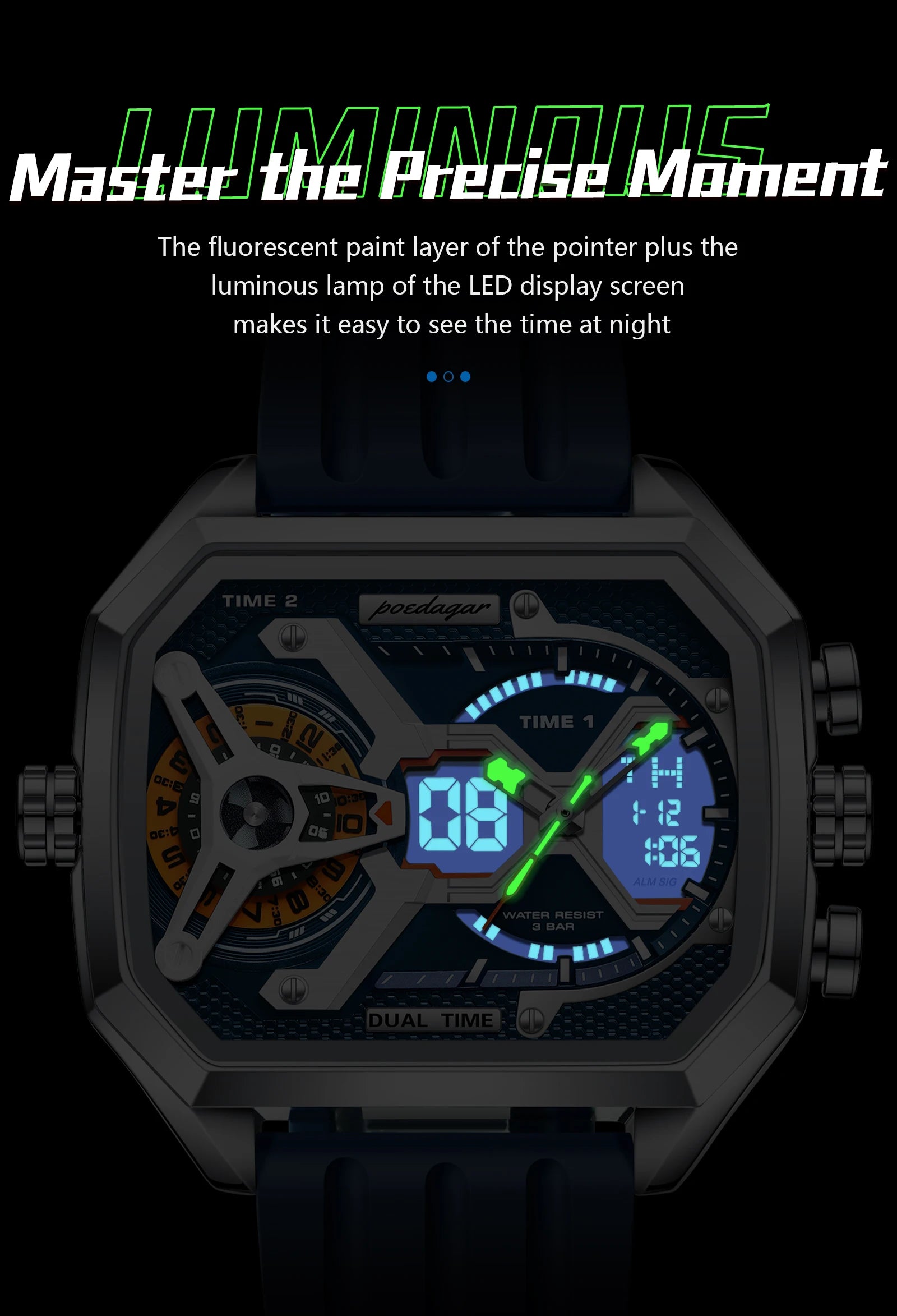 Luxury Men’s Luminous Quartz Watch with LED Calendar - Smarsty