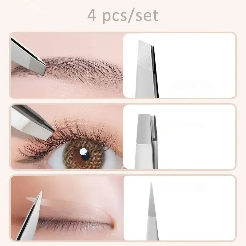 Ouriner Stainless Steel Eyebrow Tweezers Set for Precision Hair Removal - Smarsty