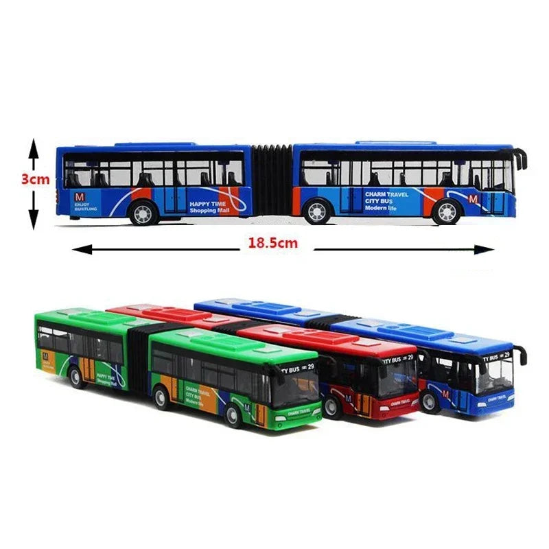 1:64 Alloy City Bus Model Vehicles City Express Bus Double Buses Diecast Vehicles Toys Funny Pull Back Car Children Kids Gifts by Smarsty