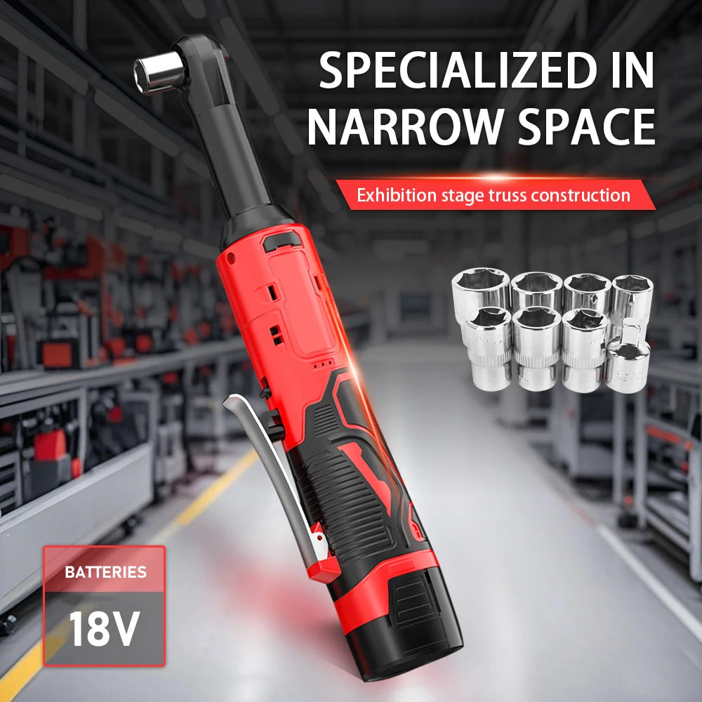 Extended 18V Cordless Electric Ratchet Wrench Set - Smarsty