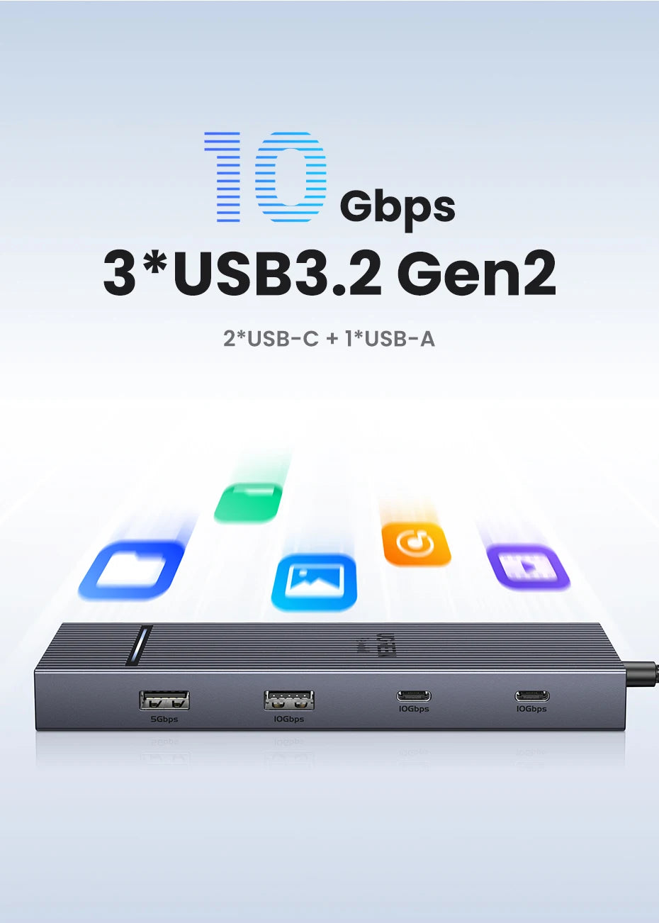 USB C Hub 10 In 1 With 4K60Hz HDMIPort PowerDelivery