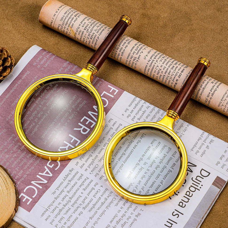 10X Handheld Magnifier with Wooden Handle for Reading - Smarsty