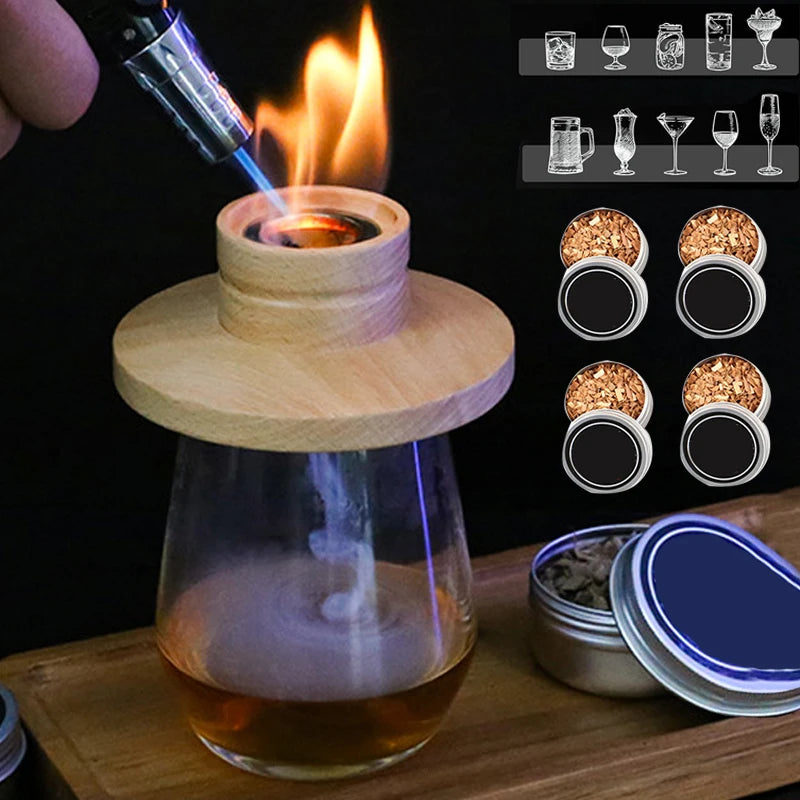 Wooden Cocktail Smoker Kit for Whiskey and Tequila - Smarsty