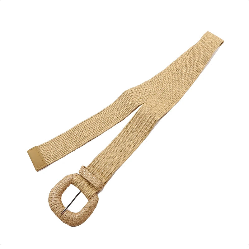 Retro Women Braided Wide Pin Buckle Belt Summer Fashion - Smarsty