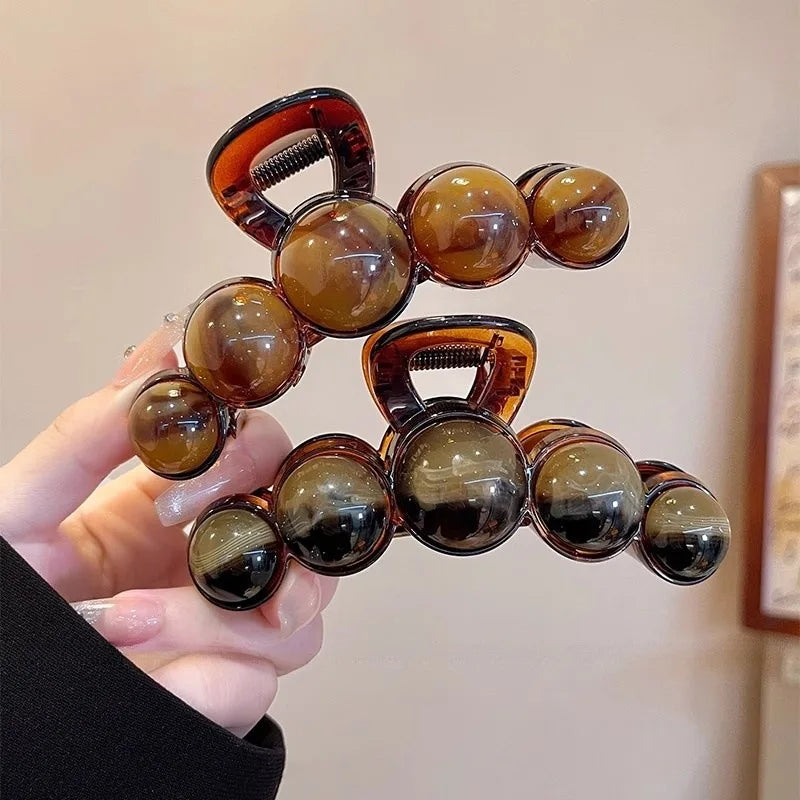 Retro Gradient Beaded Hair Claw 11cm Secure Hold For Women - Smarsty