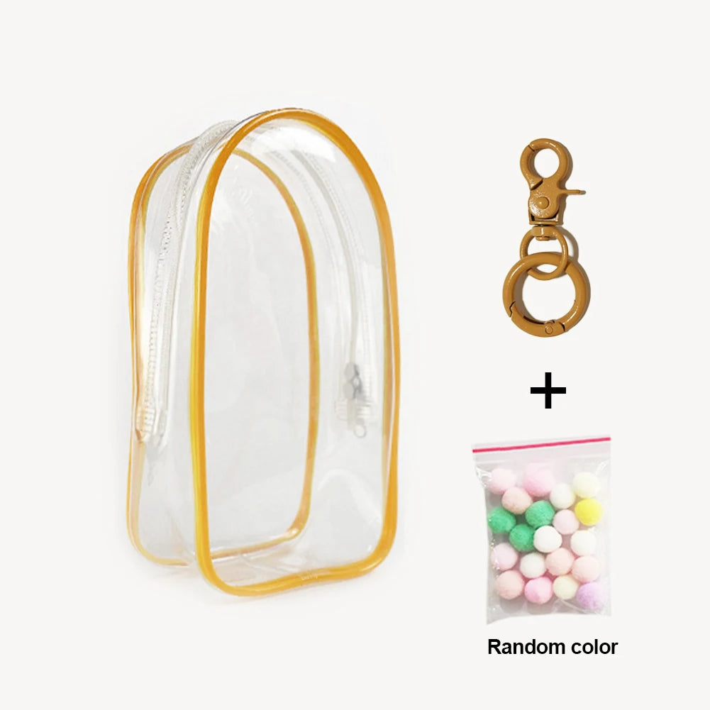 Colorful Transparent Protector Case Organizer Box for 17cm Labubu V3 Dolls Outdoor Display Bag With Keychain Doll Accessories by Smarsty