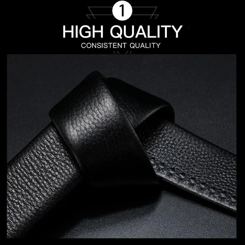 Business Men Leather Belt Automatic Buckle Durable - Smarsty