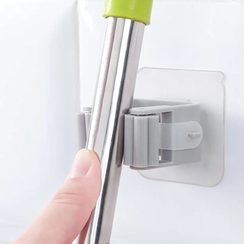 Mop Storage Storage Rack Bathroom Suction Hanging Pipe Traceless Mop Clip Broom Hanger Wall-Mounted Waterproof Mop Rack by Smarsty