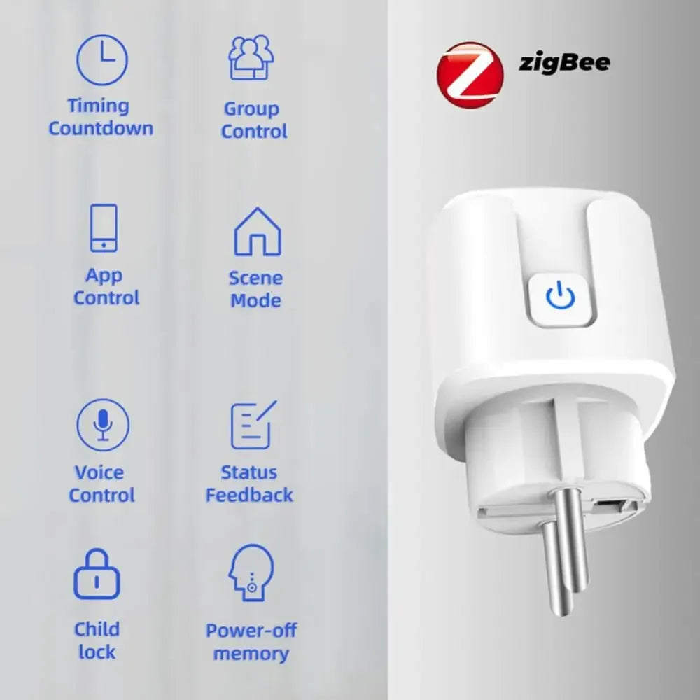 Zigbee Smart Plug With Power Monitoring And Voice Control - Smarsty