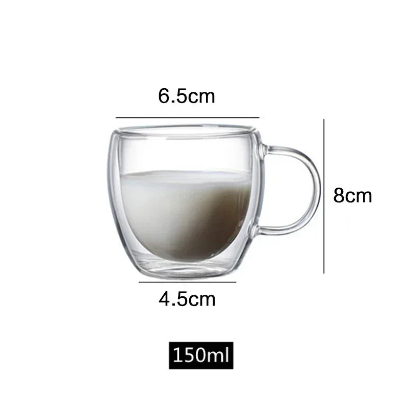 Double Bottom Thermal Glass Coffee Cup Set - Smarsty