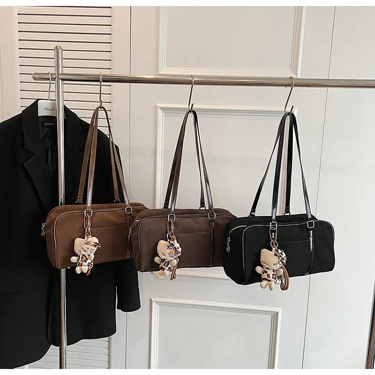 Casual Large Capacity Suede Shoulder Bag For Women Retro - Smarsty