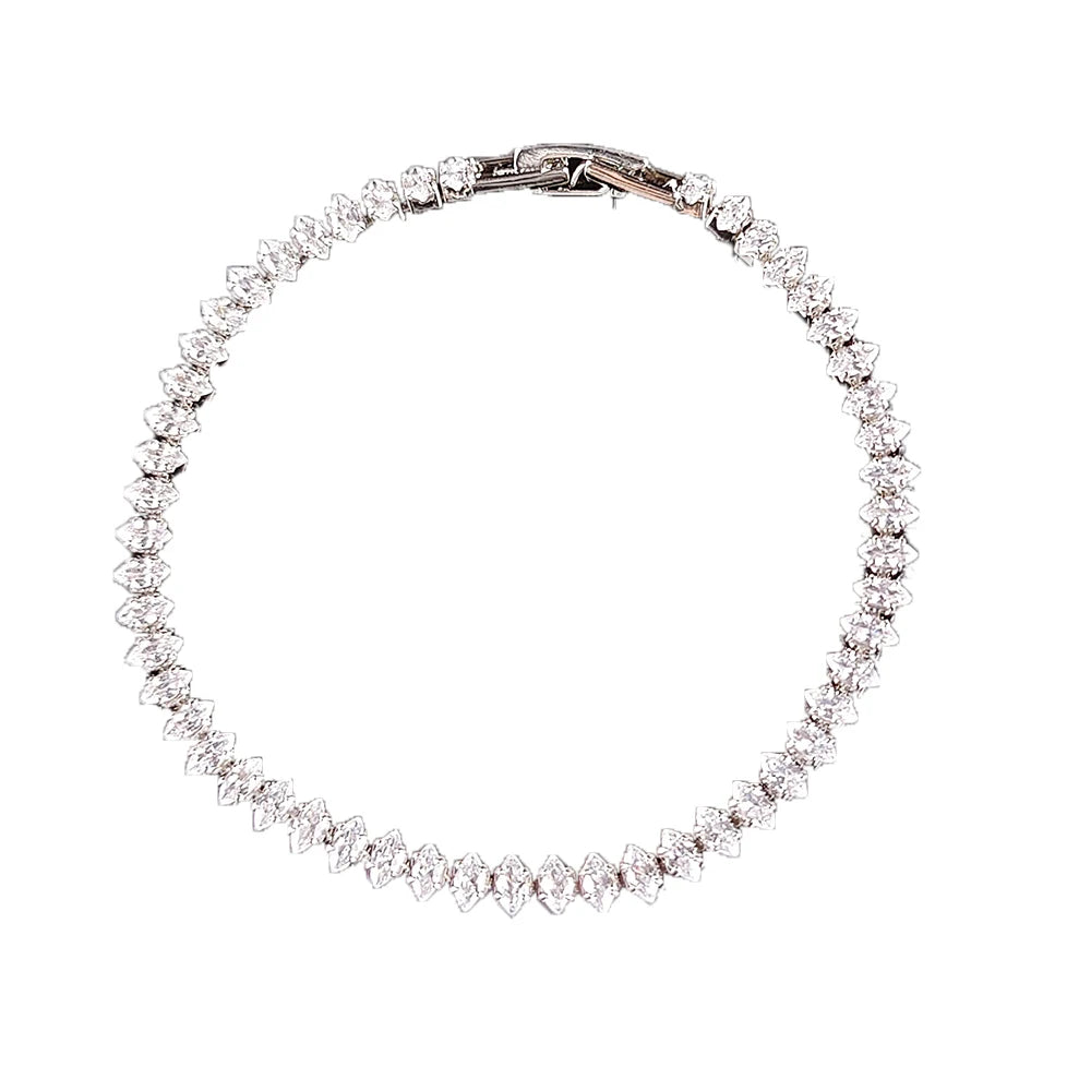 Luxury Silver Color Tennis Bracelet for Women - Smarsty