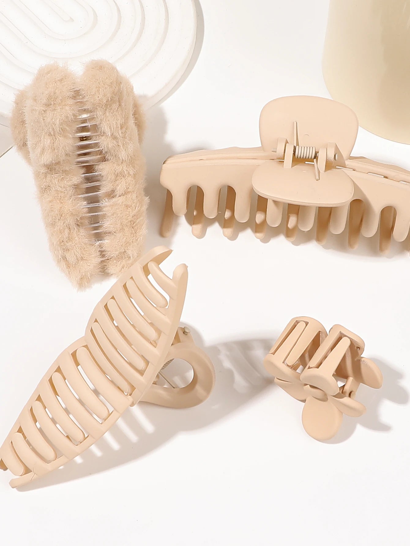 Neutral Color Large Matte Hair Claw Clips Strong Hold - Smarsty