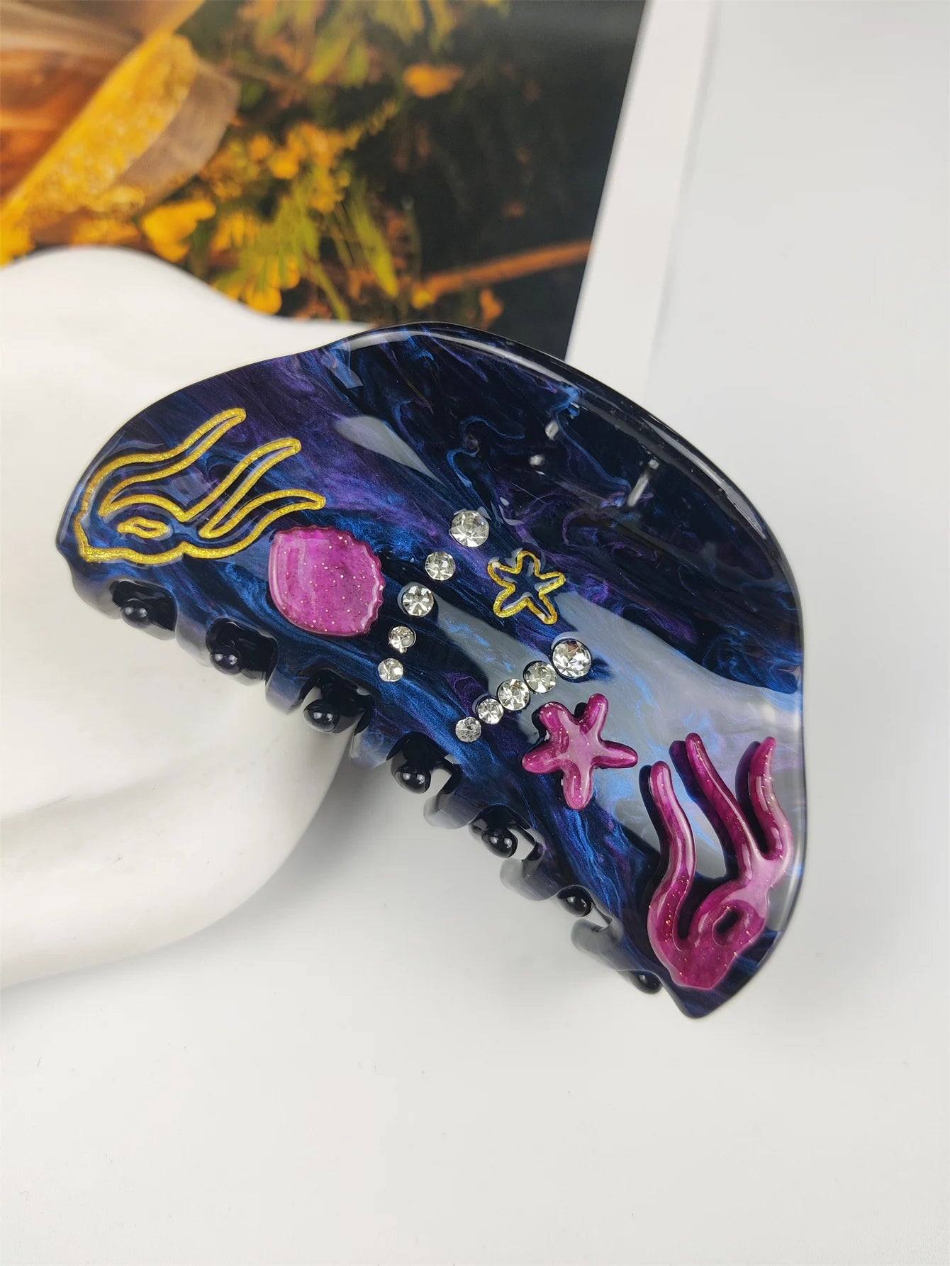 Handmade Large Sea Hair Claw Clips Acetate Beach Starfish - Smarsty